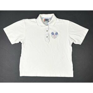 EVR Div Rousso Shirt Womens Medium Vintage Tennis Polo White